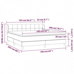 Boxspringbett mit Matratze Schwarz 160x200 cm Stoff