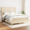 Boxspringbett mit Matratze Creme 140x200 cm Stoff