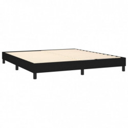 Boxspringbett mit Matratze & LED Schwarz 160x200 cm Stoff