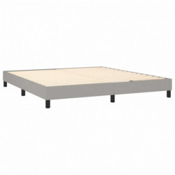 Boxspringbett mit Matratze & LED Hellgrau 160x200 cm Stoff