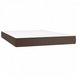 Boxspringbett mit Matratze Braun 140x200 cm Kunstleder