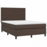 Boxspringbett mit Matratze Braun 140x190 cm Kunstleder