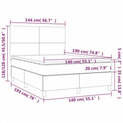 Boxspringbett mit Matratze Braun 140x190 cm Kunstleder