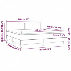 Boxspringbett mit Matratze Hellgrau 160x200 cm Samt