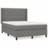 Boxspringbett mit Matratze Dunkelgrau 140x190 cm Stoff