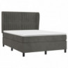 Boxspringbett mit Matratze Dunkelgrau 140x190 cm Samt