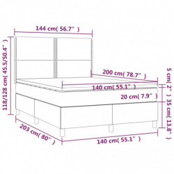 Boxspringbett mit Matratze Taupe 140x200 cm Stoff