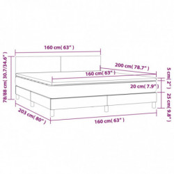 Boxspringbett mit Matratze Dunkelbraun 160x200 cm Stoff