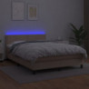 Boxspringbett mit Matratze & LED Cappuccino-Braun 140x190cm