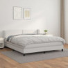 Boxspringbett mit Matratze Weiß 160x200 cm Kunstleder