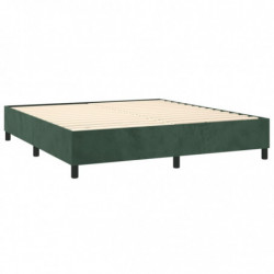 Boxspringbett mit Matratze Dunkelgrün 180x200 cm Samt