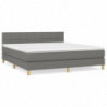 Boxspringbett mit Matratze Dunkelgrau 160x200 cm Stoff