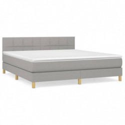 Boxspringbett mit Matratze Hellgrau 160x200 cm Stoff