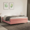 Boxspringbett mit Matratze Rosa 180x200 cm Samt