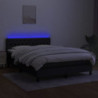 Boxspringbett mit Matratze & LED Schwarz 140x200 cm Stoff