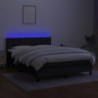 Boxspringbett mit Matratze & LED Schwarz 140x200 cm Stoff