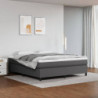 Boxspringbett mit Matratze Grau 160x200 cm Kunstleder