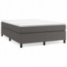 Boxspringbett mit Matratze Grau 160x200 cm Kunstleder