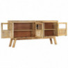 Sideboard Braun und Schwarz 160x30x76 cm Massivholz Mango