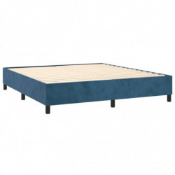 Boxspringbett mit Matratze Dunkelblau 180x200 cm Samt