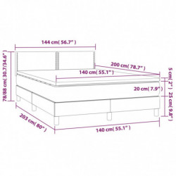 Boxspringbett mit Matratze & LED Schwarz 140x200 cm Stoff