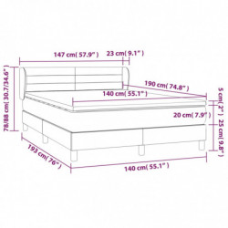 Boxspringbett mit Matratze Dunkelgrau 140x190 cm Stoff