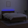 Boxspringbett mit Matratze & LED Dunkelbraun 140x190 cm Stoff