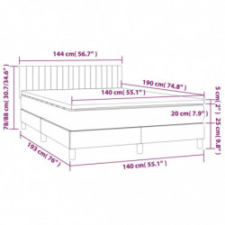 Boxspringbett mit Matratze & LED Dunkelbraun 140x190 cm Stoff