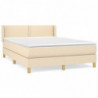 Boxspringbett mit Matratze Creme 140x190 cm Stoff