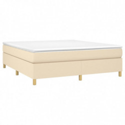 Boxspringbett mit Matratze Creme 160x200 cm Stoff