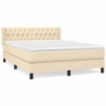 Boxspringbett mit Matratze Creme 140x190 cm Stoff