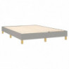 Boxspringbett mit Matratze & LED Hellgrau 140x200 cm Stoff