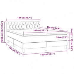 Boxspringbett mit Matratze Hellgrau 140x190 cm Stoff