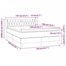 Boxspringbett mit Matratze Blau 140x190 cm Stoff