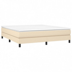 Boxspringbett mit Matratze Creme 180x200 cm Stoff