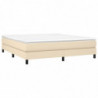 Boxspringbett mit Matratze Creme 180x200 cm Stoff