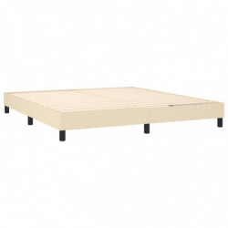 Boxspringbett mit Matratze Creme 180x200 cm Stoff