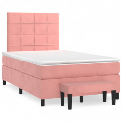 Boxspringbett mit Matratze Rosa 120x200 cm Samt