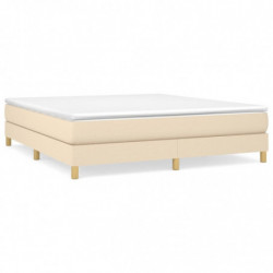 Boxspringbett mit Matratze Creme 160x200 cm Stoff