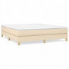 Boxspringbett mit Matratze Creme 160x200 cm Stoff