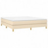 Boxspringbett mit Matratze Creme 160x200 cm Stoff