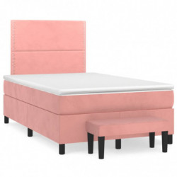 Boxspringbett mit Matratze Rosa 120x200 cm Samt