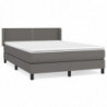 Boxspringbett mit Matratze Grau 140x190 cm Kunstleder