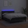 Boxspringbett mit Matratze & LED Schwarz 140x200 cm Kunstleder