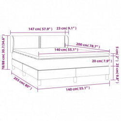 Boxspringbett Matratze Cappuccino-Braun 140x200cm Kunstleder