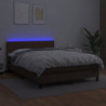 Boxspringbett mit Matratze & LED Braun 140x200 cm Kunstleder