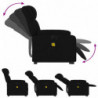 Elektrischer Massagesessel mit Aufstehhilfe Schwarz Stoff