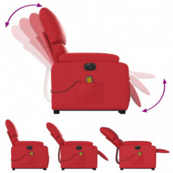 Massagesessel mit Aufstehhilfe Elektrisch Rot Kunstleder