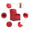 Massagesessel mit Aufstehhilfe Elektrisch Rot Kunstleder