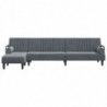 Schlafsofa in L-Form Dunkelgrau 260x140x70 cm Samt